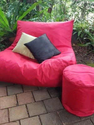Double Beanbag - 100x100cm - PVC lined polyester that is UV resistant, suitable for both indoor and outdoor use.