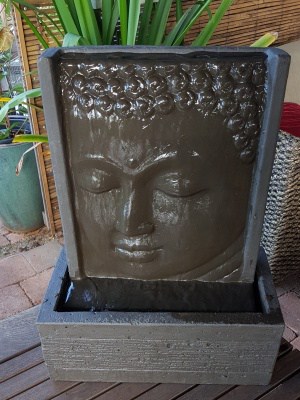 Buddha Table Fountain CPS11 45x20x35cm Great for smaller gardens and apartments. Add a 12 volt water pump to enjoy the gentle calming sound of water