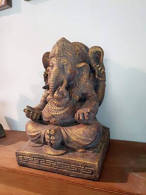 Small GANESH Statue 30cm CPS116 - Is revered as the remover of obstacles and bad luck. Patron of arts and sciences - attracting wealth and success.